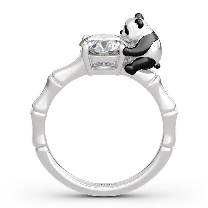 New Fashion Vintage Cute Panda Bear Inlaid Rings
