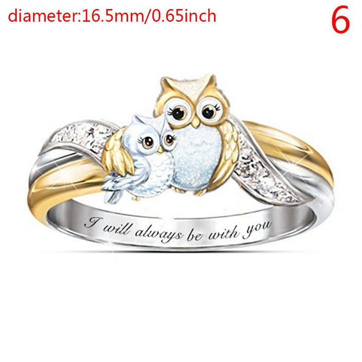 "I Will Always Be With You"Parent Child Owl Mother Child Family Ring