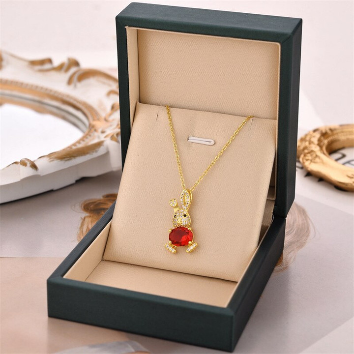 Bunny Ruby Pendant Necklace
