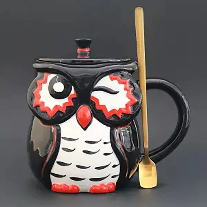 owl shape ceramic coffee mug