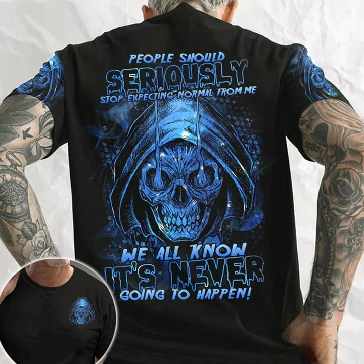 Skull 3D Print Top Tee Sleeve T Shirt