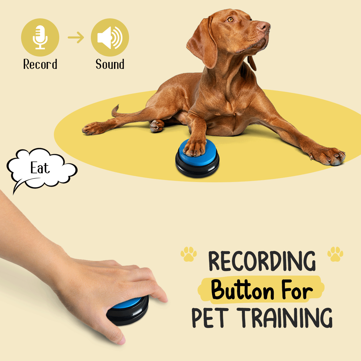 Recordable Talking Button For Dogs Cats Children