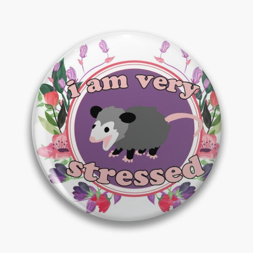 Opossum Is Very Stressed And Cute Plus F Customizable Soft Button Pin Gift Clothes Cartoon Fashion Lapel Pin Badge Women Funny