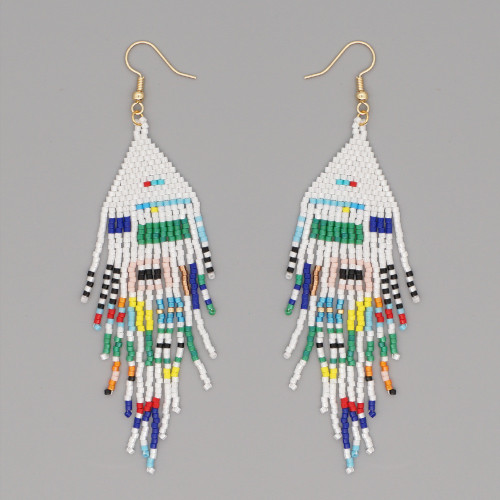 Bohemia Miyuki Earrings Women Handmade Beads Woven Boho Tassel Earring For Ladies Native Jewelry American Bohemian