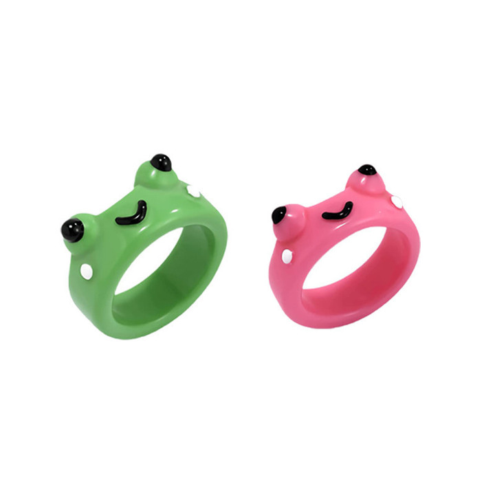 2Pcs Cute Frog Rings