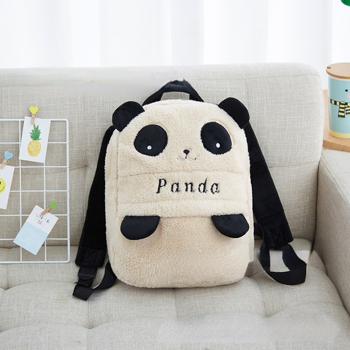 Kids Fashion Parent-child Schoolbag Cute Cartoon Plush Panda Bag Girls Boys Backpack Primary School Student Travel Backpack