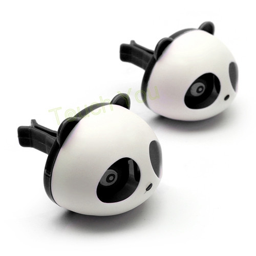 2pcs Car Outlet Perfume Air Conditioning Vent Air Freshener Car Styling Cute Panda Eyes Will Jump Perfumes Auto Accessories