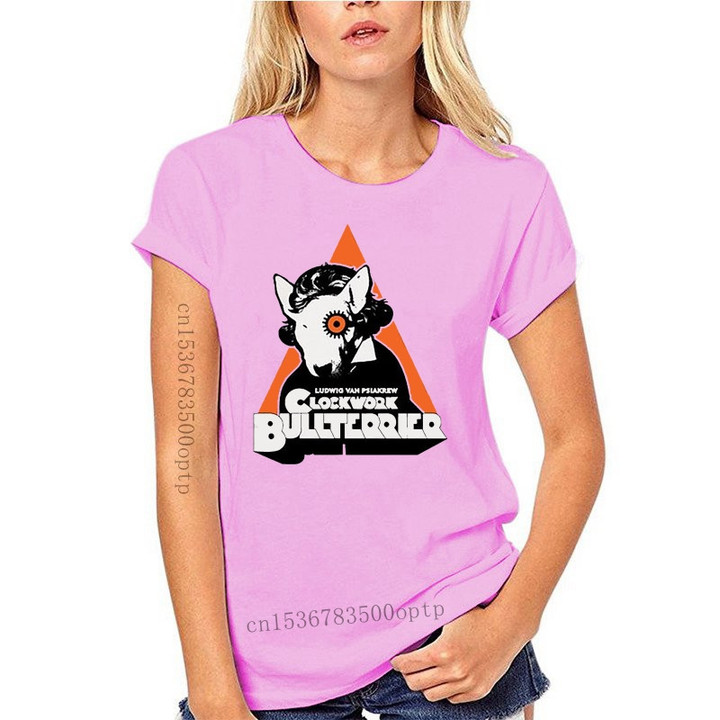 New Bull Terrier T-shirt The Clockwork Bull Terrier hand print white shirt Bullterrier lover gift idea Psiakrew