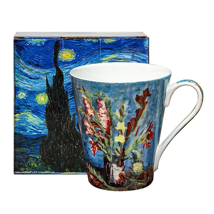 Van Gogh Oil Painting Mug Literary Household Ceramic Milk Mug Gift Box Mugs Coffee Cups Eco Friendly