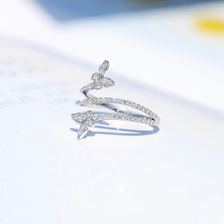 Double Butterfly Ring for Women