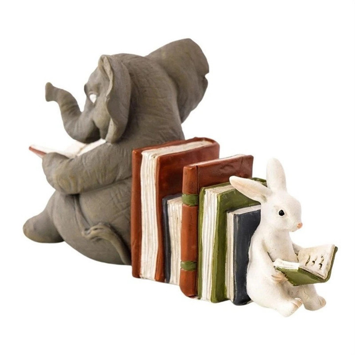 Elephant and Rabbit Reading Learning Statue