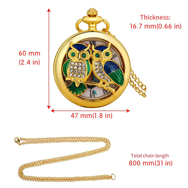 Owl Pocket Watch Necklace