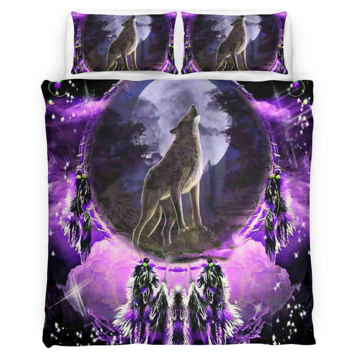 Wolf Purple Bed Set