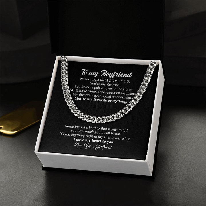 Valentine - To my BoyFriend Never Forget That I Love You 2 - Cuban Link Chain