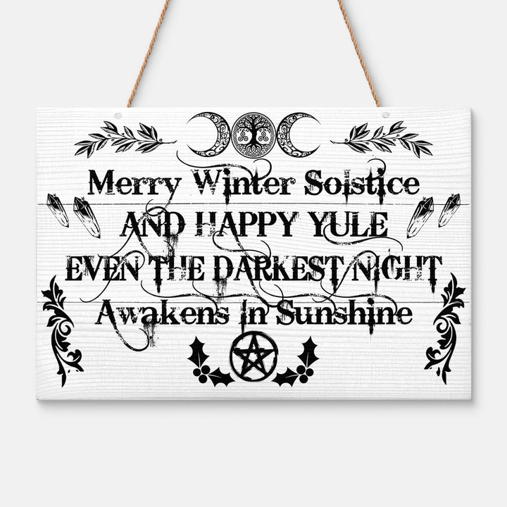 Witch - Merry Winter Solstice 2 - Wood Sign