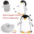 Deformable Reversible Penguin Plush U-shape Travel Sleeping Pillow