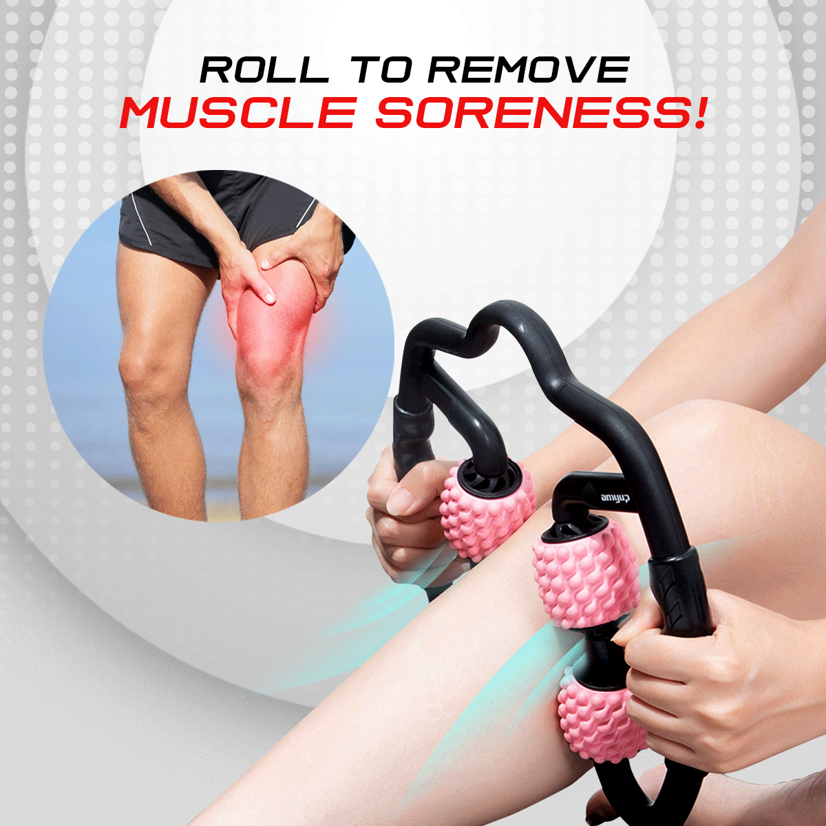 U Shape Trigger Point Massage Roller with 4 Wheels -FAEVEZ™ Beauty & Health