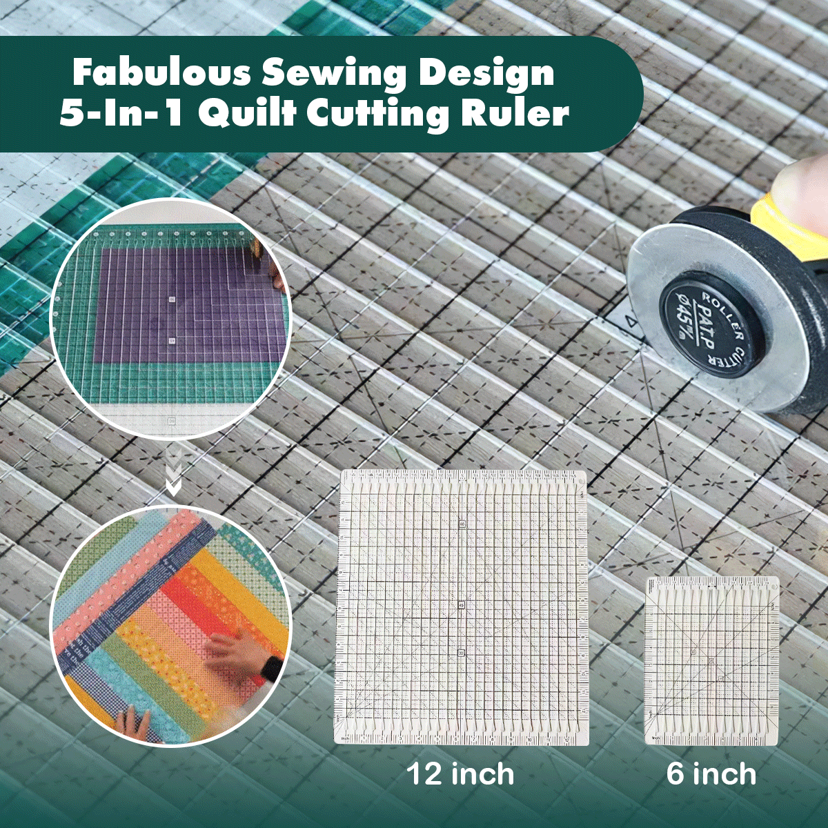 Fabulous Sewing Design 5-In-1 Quilt Cutting Ruler FAEVEZ™- Toys & Hobbies