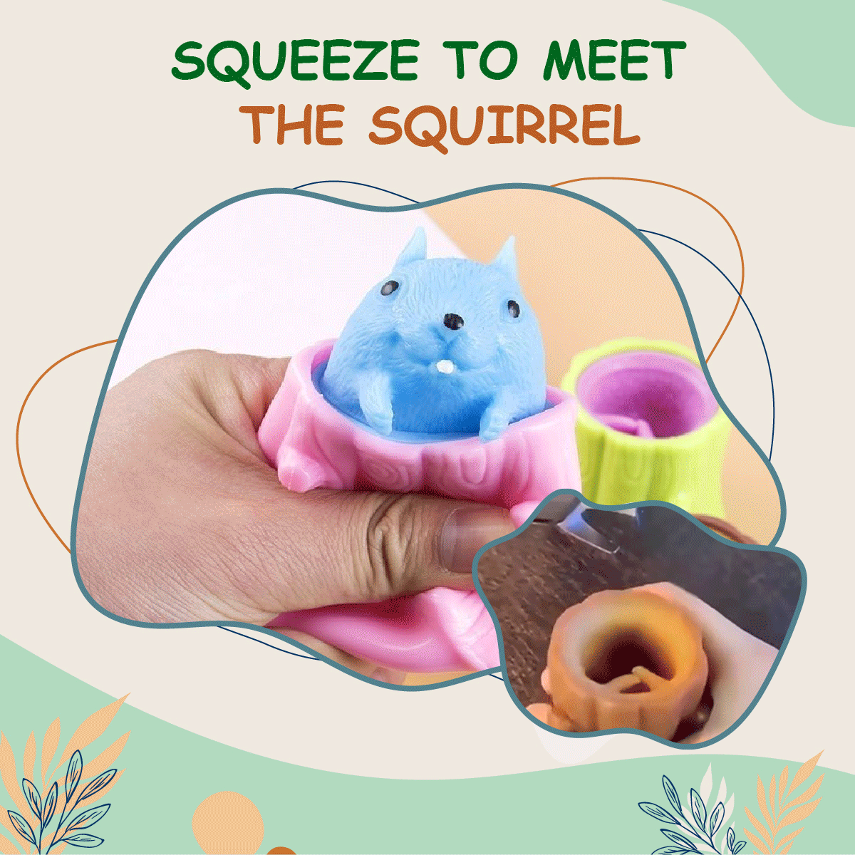 Cute Squirrel Cup Decompression Retractable Toy FAEVEZ™- Toys & Hobbies