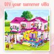 Summer Holiday Villa Castle Building Blocks DIY Sets for Girls FAEVEZ™- Babies & Kids