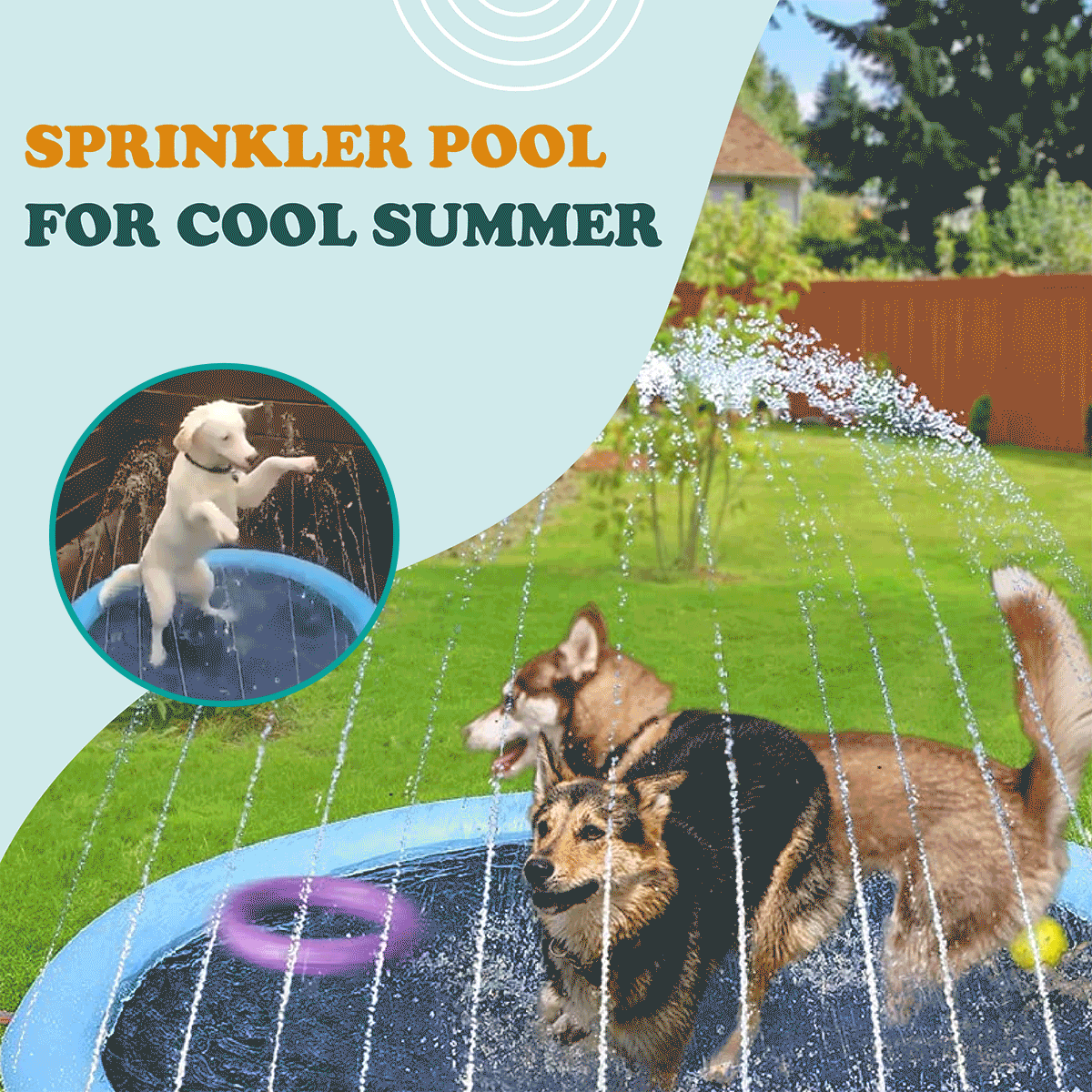 Dog Splash Pad Sprinkler Pool FAEVEZ™- Pets