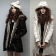 Hooded Faux Artificial Fur Slim Jacket FAEVEZ™- Women's Fashion