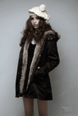 Hooded Faux Artificial Fur Slim Jacket FAEVEZ™- Winter Items