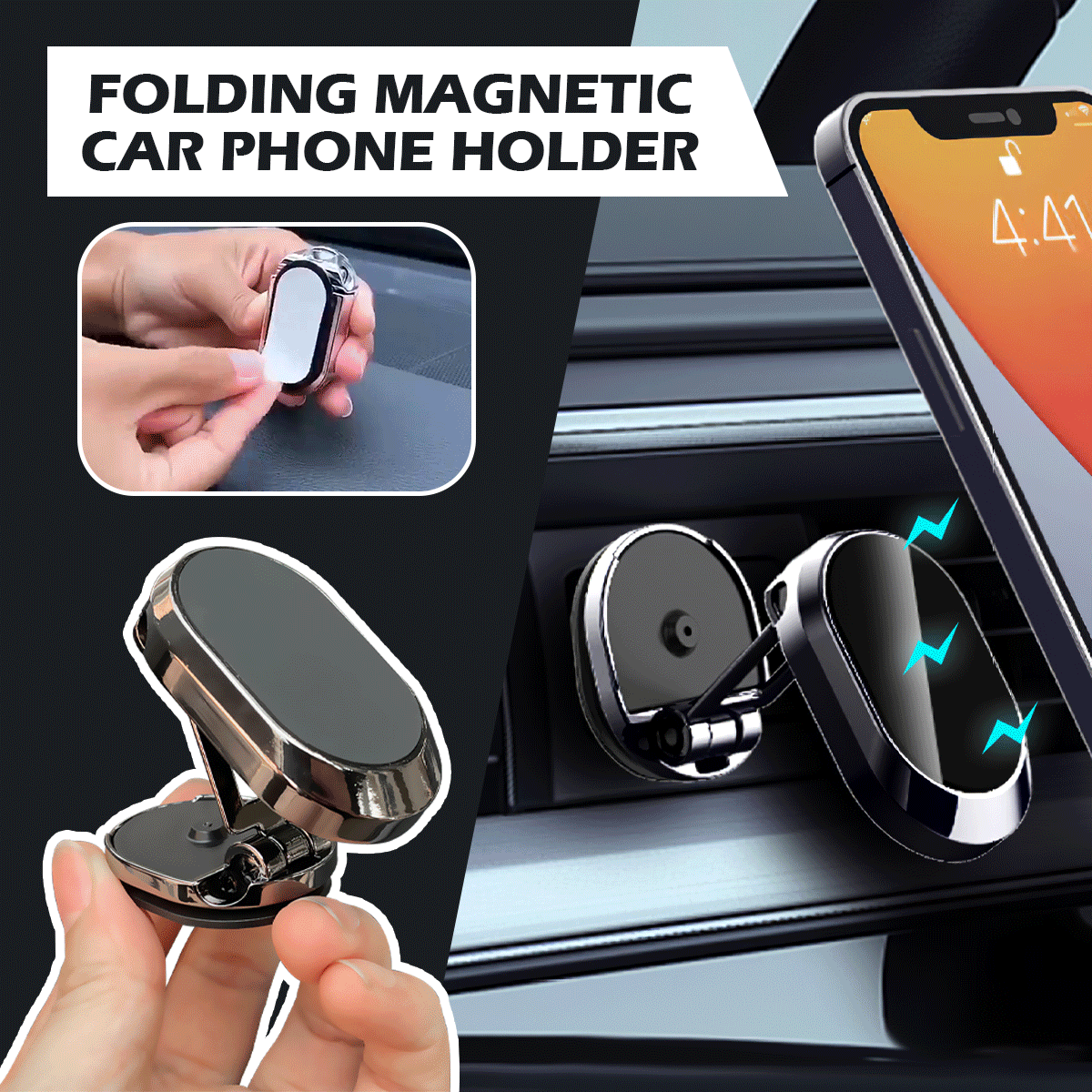 Folding Magnetic Car Phone Holder - Cars & Motorbikes