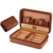 Wood Cigar Humidor Box Travel Leather Cigar Case -Men's Accessories