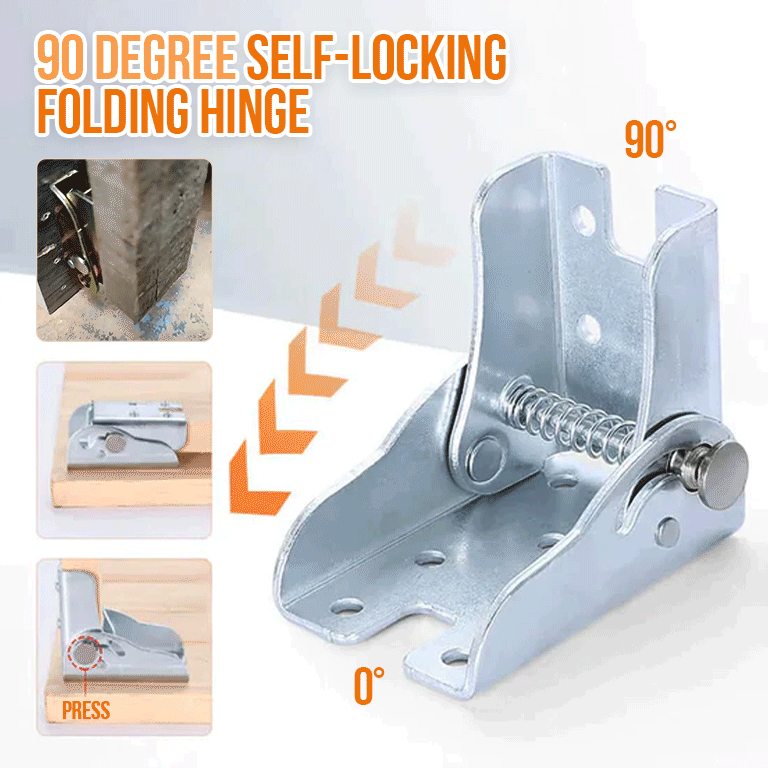 90 Degree Self-Locking Folding Hinge - Home Devices