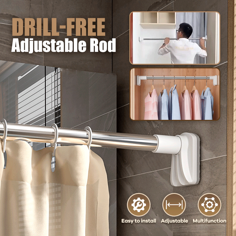 Drill-Free Adjustable Rod - Home Devices