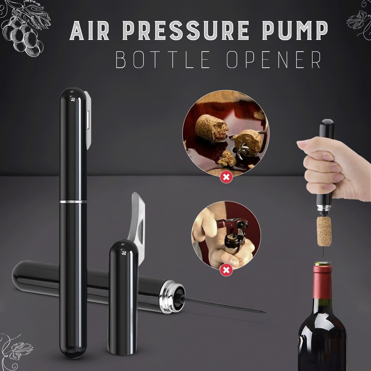 Air Pressure Pump Bottle Opener - Kitchen Gadgets