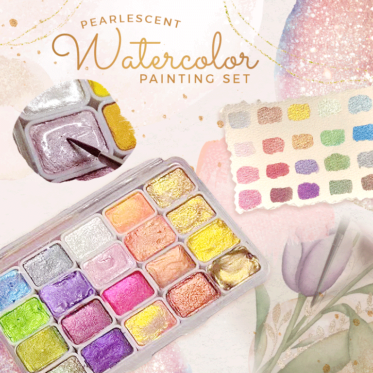 Pearlescent Watercolor Painting Set - Toys & Hobbies