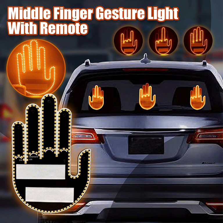 Middle Finger Gesture Light with Remote - Cars & Motorbikes