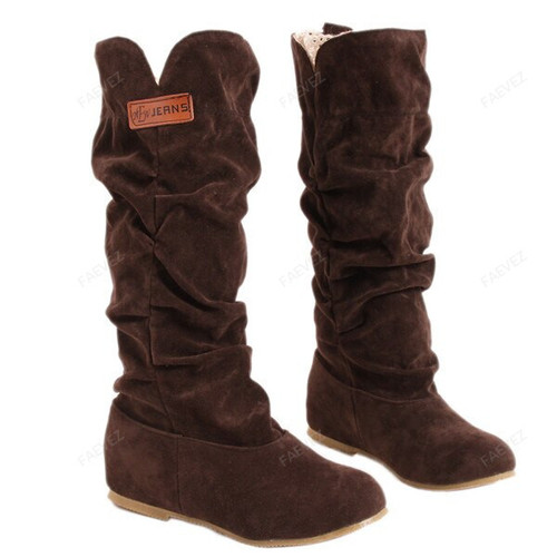 Winter Women Boots Stylish Flat Flock Shoes Best as Winter Snow Boots