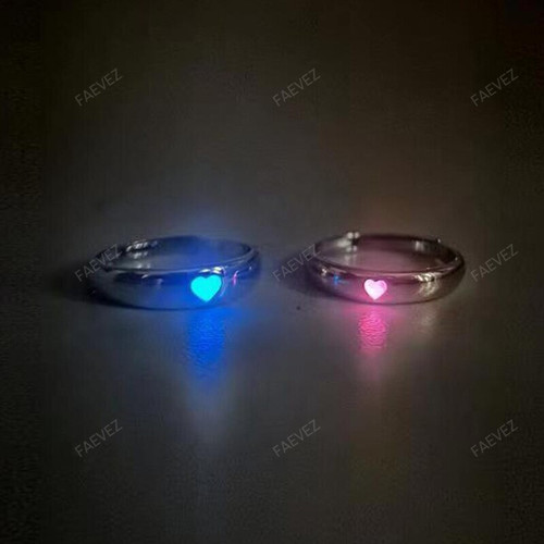 Luminous Heart Adjustable Couple Ring 2023