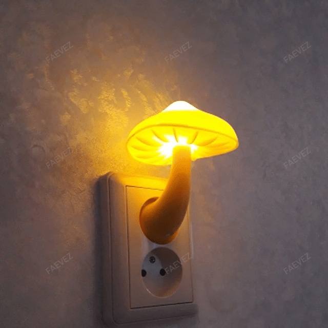 Mushroom LED Light Sensor Wall Socket Light Night Lamp
