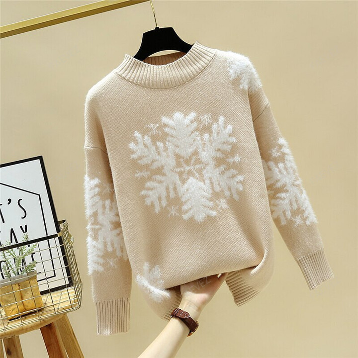 Knitted Snow Oversized Winter Sweater