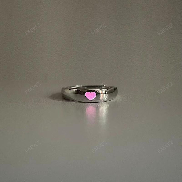 Luminous Heart Adjustable Couple Ring 2023
