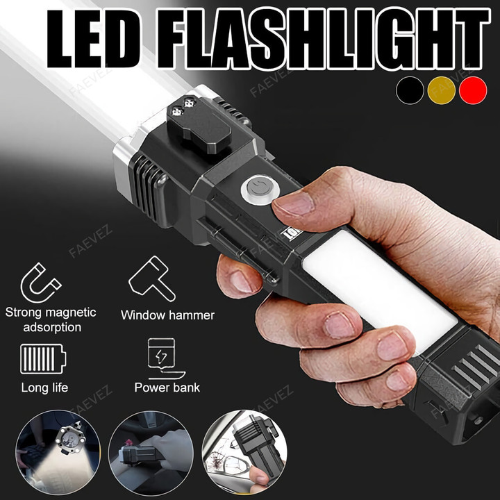 Super Bright Rechargeable Portable Spotlight LED Handheld Flashlight -FAEVEZ™ Technology