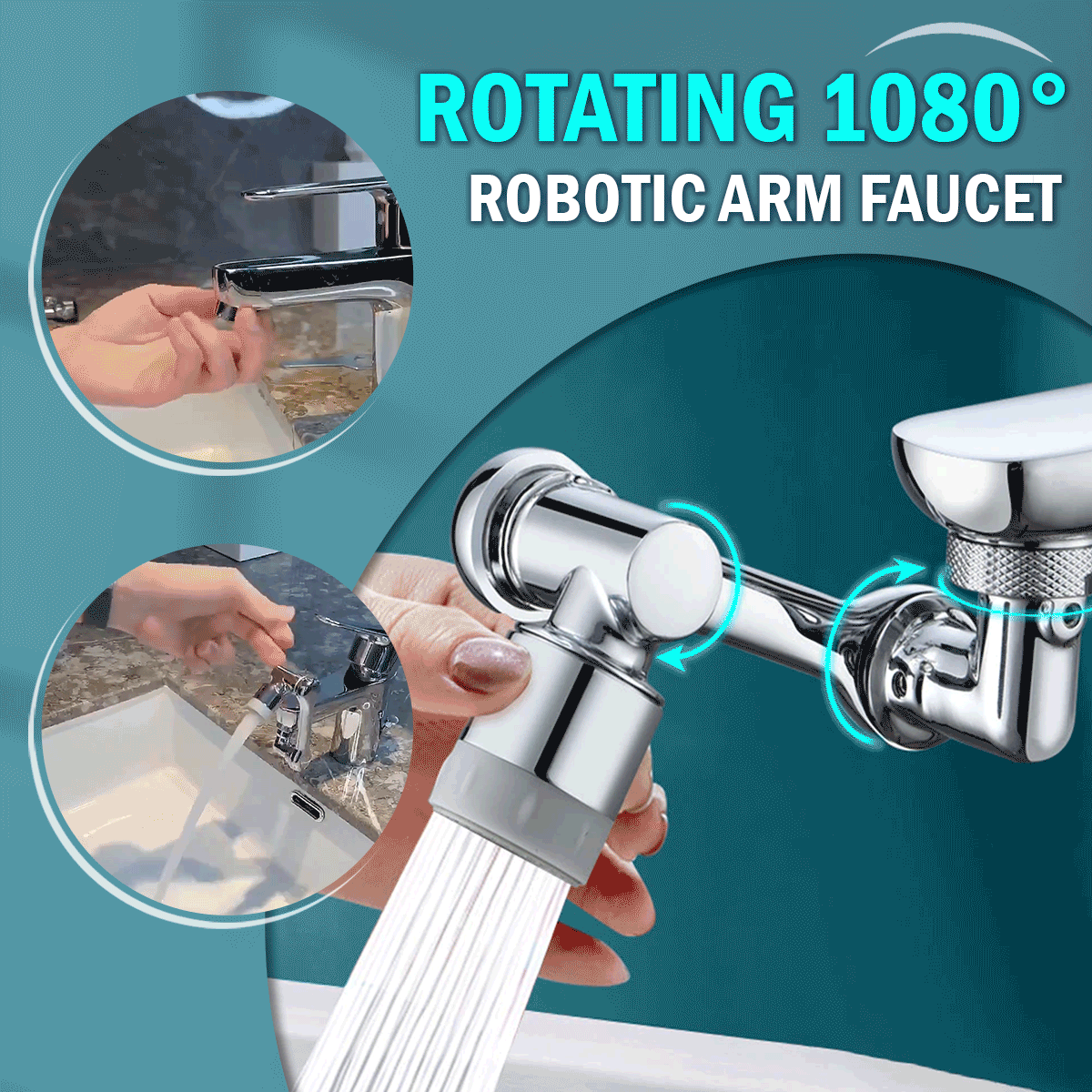Rotating 1080° Robotic Arm Faucet FAEVEZ™- Home Devices