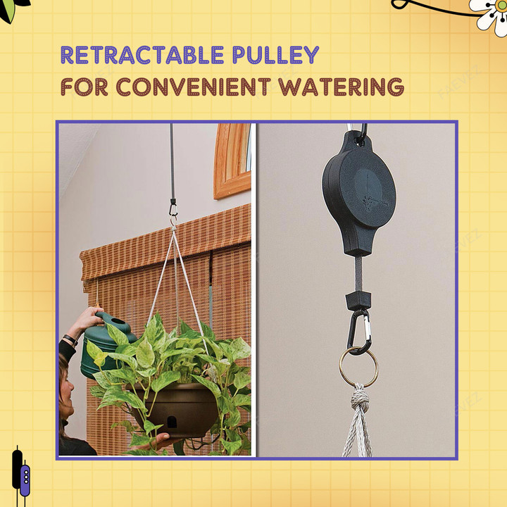 Retractable Pulley Hanging Pull Down Plant Baskets Pots FAEVEZ™- Garden Tools