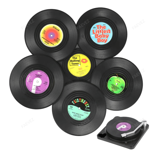Vinyl Record Cup Mat Turntable Coaster Table Decoration FAEVEZ™- Home Decoration
