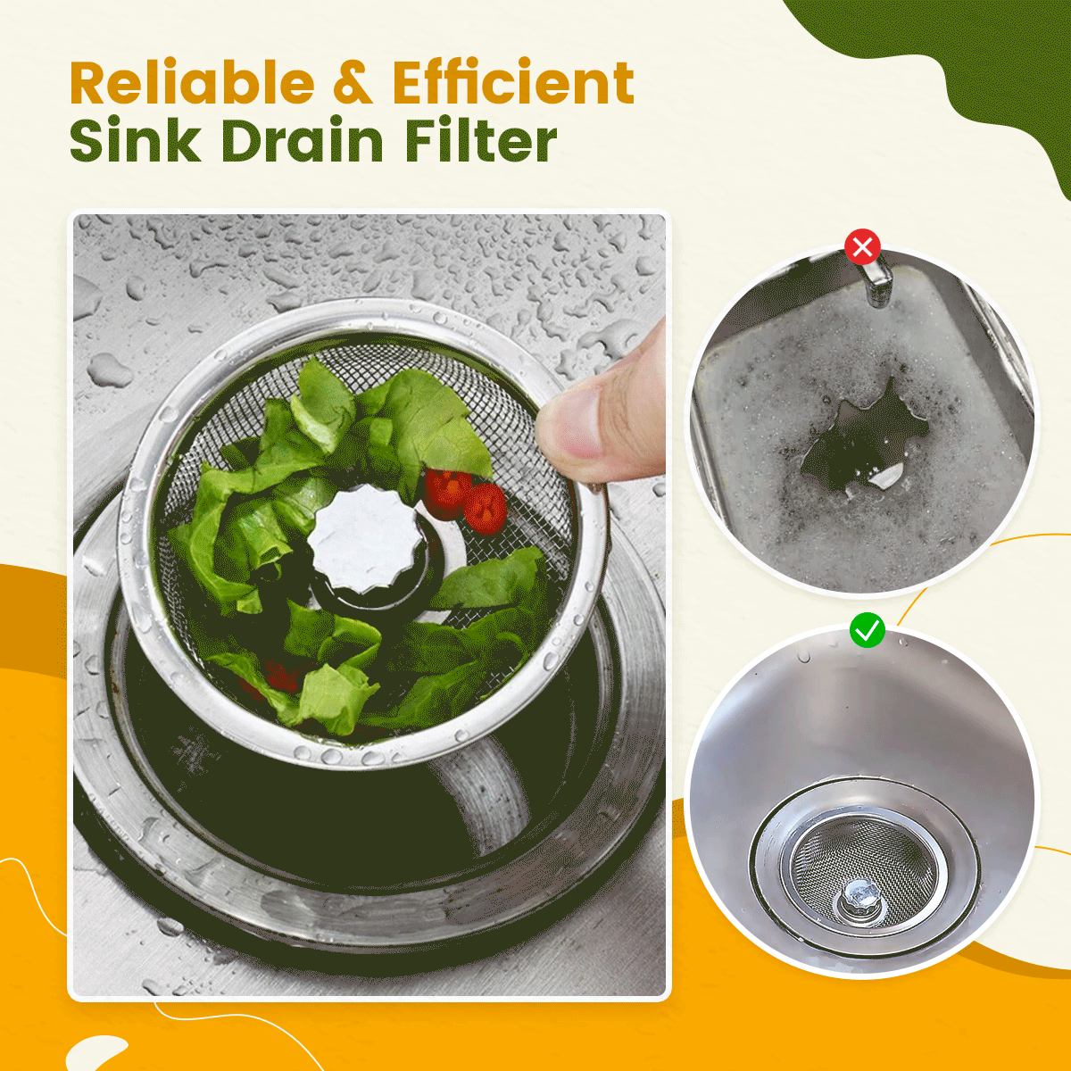 Stainless Steel Sink Filter FAEVEZ™- Kitchen Gadgets