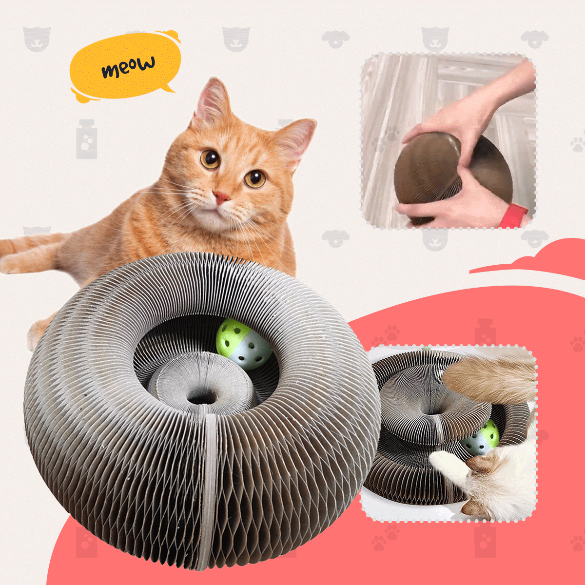 Magic Collapsible Folding Cat Scratch Board Lounge Bed FAEVEZ™- Pets