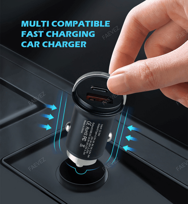 Multi Compatible Fast Charging Car Charger FAEVEZ™- Cars & Motorbikes
