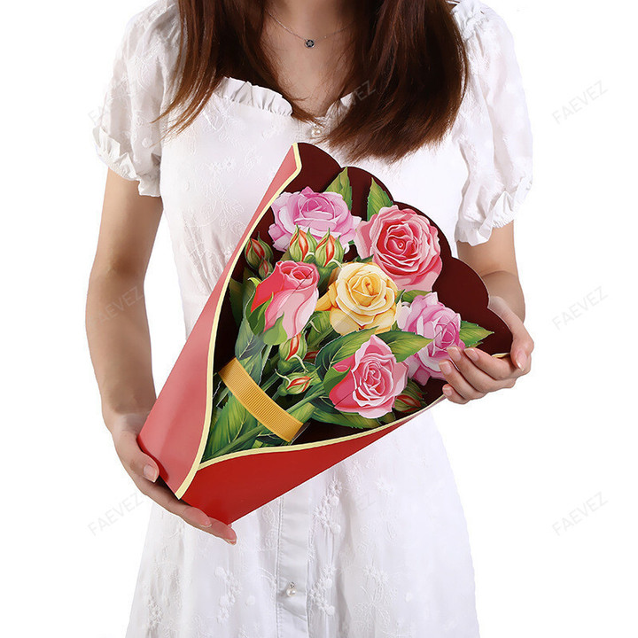 Pop-Up Flower Bouquet Greeting Card -Home Decoration