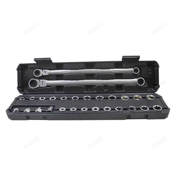 Multiple Size Adjustable Ratchet Wrench Kit - Home Devices