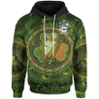 Ireland Hoodie - Crowley or O'Crouley Irish Family Crest Hoodie - Ireland Coat Of Arms With Celtic Tree Green A7