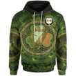 Ireland Hoodie - House of O'CULLANE (or Collins) Irish Family Crest Hoodie - Ireland Coat Of Arms With Celtic Tree Green A7